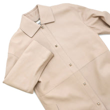 将图像加载到图库查看器中，HERMES Long Jacket Size 34 Jasmin Flower Goatskin Leather
