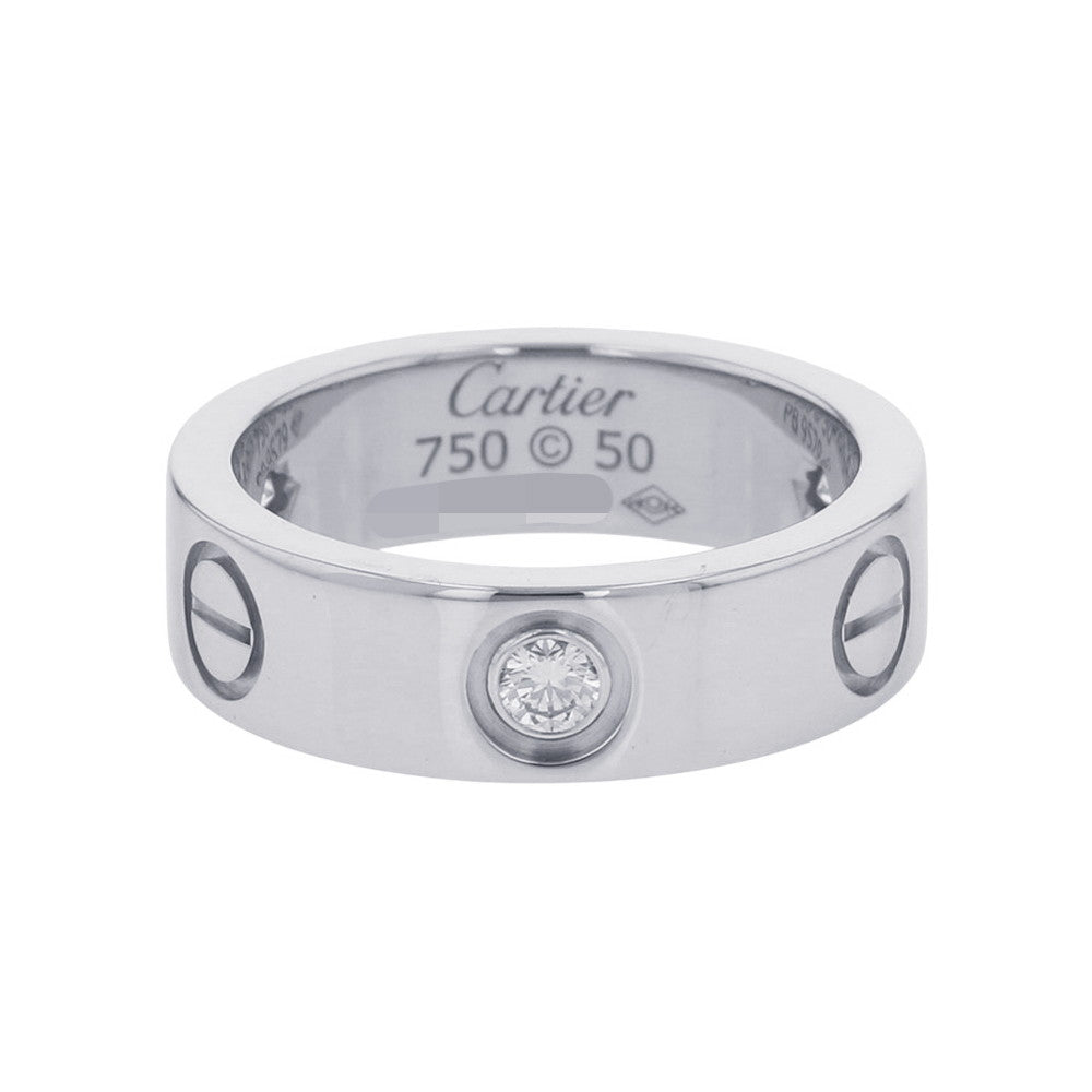 CARTIER Love Ring Classic Model Diamond Size 50/#10 ClassicB4032500 18K White Gold