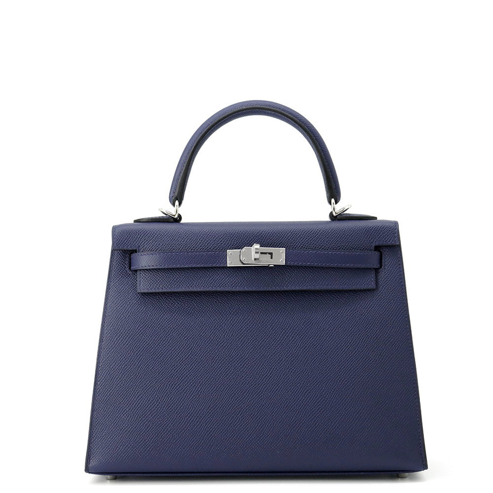 HERMES Kelly Sellier blue navy Epsom Size 25