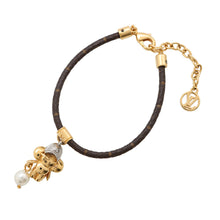 Load image into Gallery viewer, LOUIS VUITTON Bracelet Vivienne Basket Gold/Silver/WhiteM8218Z Monogram Metal Faux Pearl
