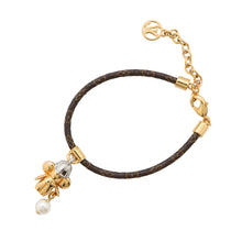 Load image into Gallery viewer, LOUIS VUITTON Bracelet Vivienne Basket Gold/Silver/WhiteM8218Z Monogram Metal Faux Pearl
