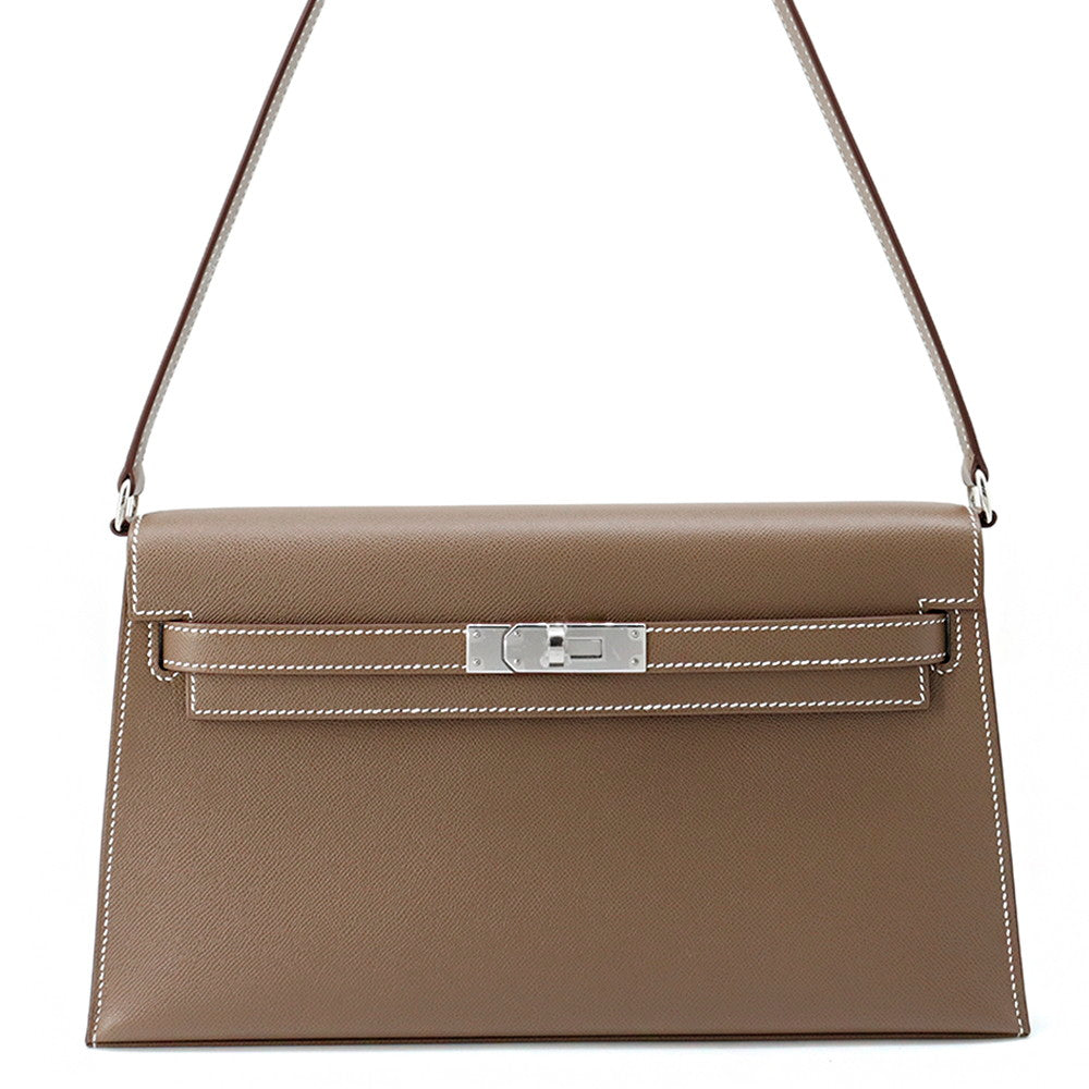 HERMES kelly elan Etoupe Veau Madame