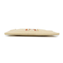 Load image into Gallery viewer, HERMES Flat pouch with embroidery &quot;Fauve Le Corner&quot; Citron/Ochre Toile Chevrons Size PM
