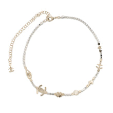 Load image into Gallery viewer, CHANEL CC Logo NecklaceABE912 Gold Plated Rhinestone Faux Pearl

