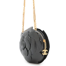 Load image into Gallery viewer, CHANEL Camellia Evening ChainShoulder Bag BlackAS4445 Shiny Aged Calf Leather
