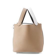 Load image into Gallery viewer, HERMES Picotin Lock Casaque2 Beige Marfa/New White/Macassar Taurillon Clemence Size PM
