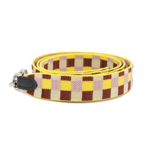 Load image into Gallery viewer, HERMES Bandouliere Maxi Quadrille Lime/Mauve Sylvestre Canvas Swift Leather
