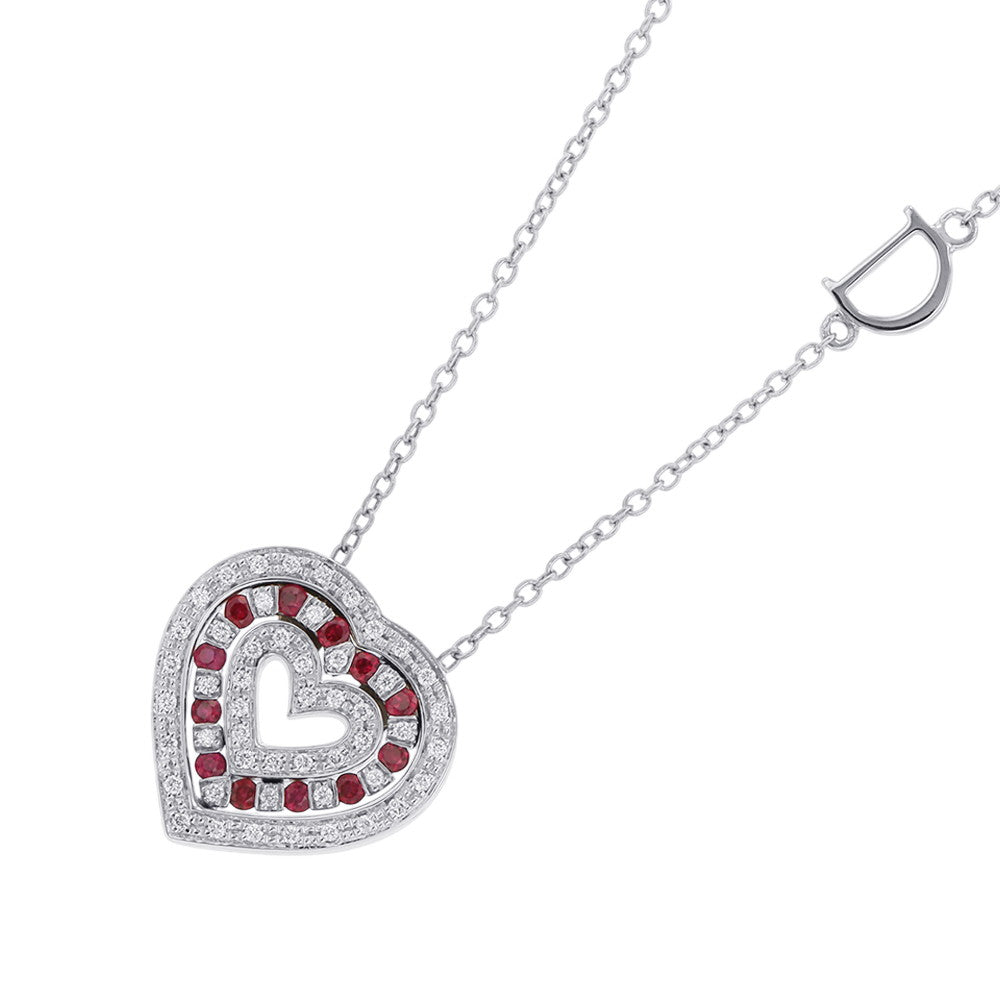 Damiani Belle Epoque Heart Necklace20083365 18K White Gold
