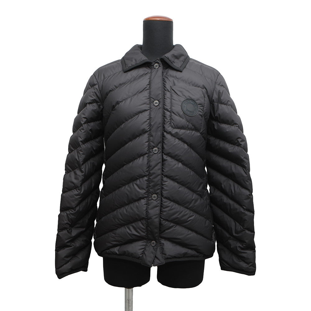 HERMES Crude Cell Patch Quilted Down Jacket Size 38 Black Polyester100%