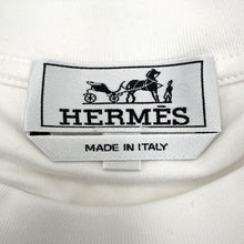 将图像加载到图库查看器中，HERMES Fragment Equestress T-Shirt Size XXL White Cotton100%

