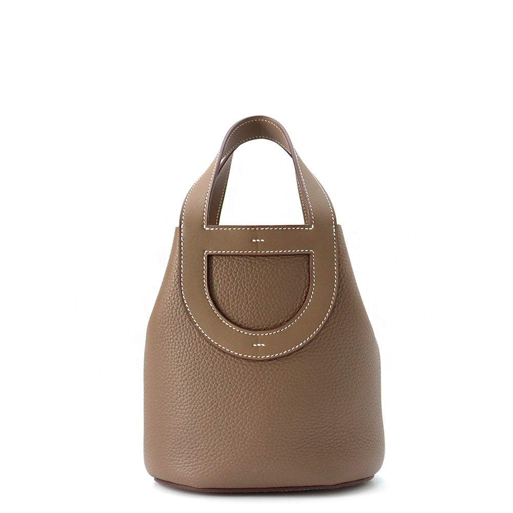 HERMES in-the-loop Tote Bag Etoupe Taurillon Clemence Swift Leather Size 18