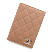 Load image into Gallery viewer, CHANEL Matelasse Passport Cover BeigeAP4182 Caviar Leather Rhinestone
