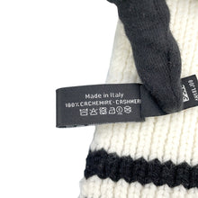 Load image into Gallery viewer, CHANEL Logo Patch Scarf White/BlackAAA409 Cashmere100%
