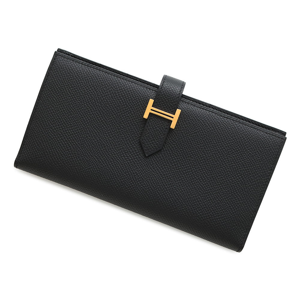 HERMES Beansufla Black Epsom