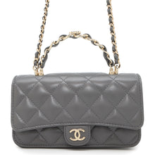 Load image into Gallery viewer, CHANEL Matelasse 2WAY Chain Wallet Gray Lambskin
