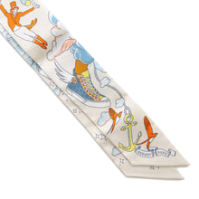 将图像加载到图库查看器中，HERMES Twilly Sur Mon Nuage my clouds Cream/Blue/Orange Silk100%
