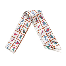 Load image into Gallery viewer, HERMES Twilly Couvertures et Tenues de Jour Cream/Blanc/RoseH061356S Silk100%
