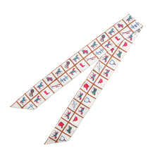 Load image into Gallery viewer, HERMES Twilly Couvertures et Tenues de Jour Cream/Blanc/RoseH061356S Silk100%
