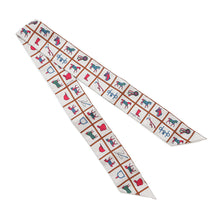 Load image into Gallery viewer, HERMES Twilly Couvertures et Tenues de Jour Cream/Blanc/RoseH061356S Silk100%
