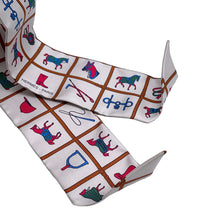 Load image into Gallery viewer, HERMES Twilly Couvertures et Tenues de Jour Cream/Blanc/RoseH061356S Silk100%
