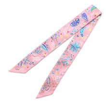 将图像加载到图库查看器中，HERMES Twilly  Isola di Primavera Rose/Blue/MulticolorH063755S Silk100%
