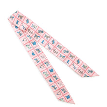 Load image into Gallery viewer, HERMES Twilly Couvertures et Tenues de Jour Rose/Blue/VertH061356S Silk100%
