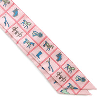 Load image into Gallery viewer, HERMES Twilly Couvertures et Tenues de Jour Rose/Blue/VertH061356S Silk100%
