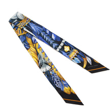 将图像加载到图库查看器中，HERMES Twilly Dance Pacific Blue Nuit/Jaune Vif/Black Silk100%
