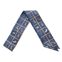 将图像加载到图库查看器中，HERMES Twilly Couvertures et Tenues de Jour Marine/Beige/WhiteH061356S Silk100%
