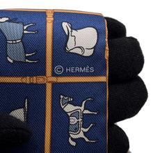 将图像加载到图库查看器中，HERMES Twilly Couvertures et Tenues de Jour Marine/Beige/WhiteH061356S Silk100%
