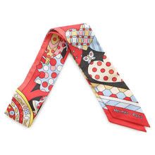 将图像加载到图库查看器中，HERMES Twilly Les Murmures de la Foret Whispering in the Forest Rouge/Ebene/MulticolorH063005S Silk100%
