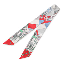 将图像加载到图库查看器中，HERMES Twilly Cliquetis Cliquetis Grenadine/White/VertH061574S Silk100%
