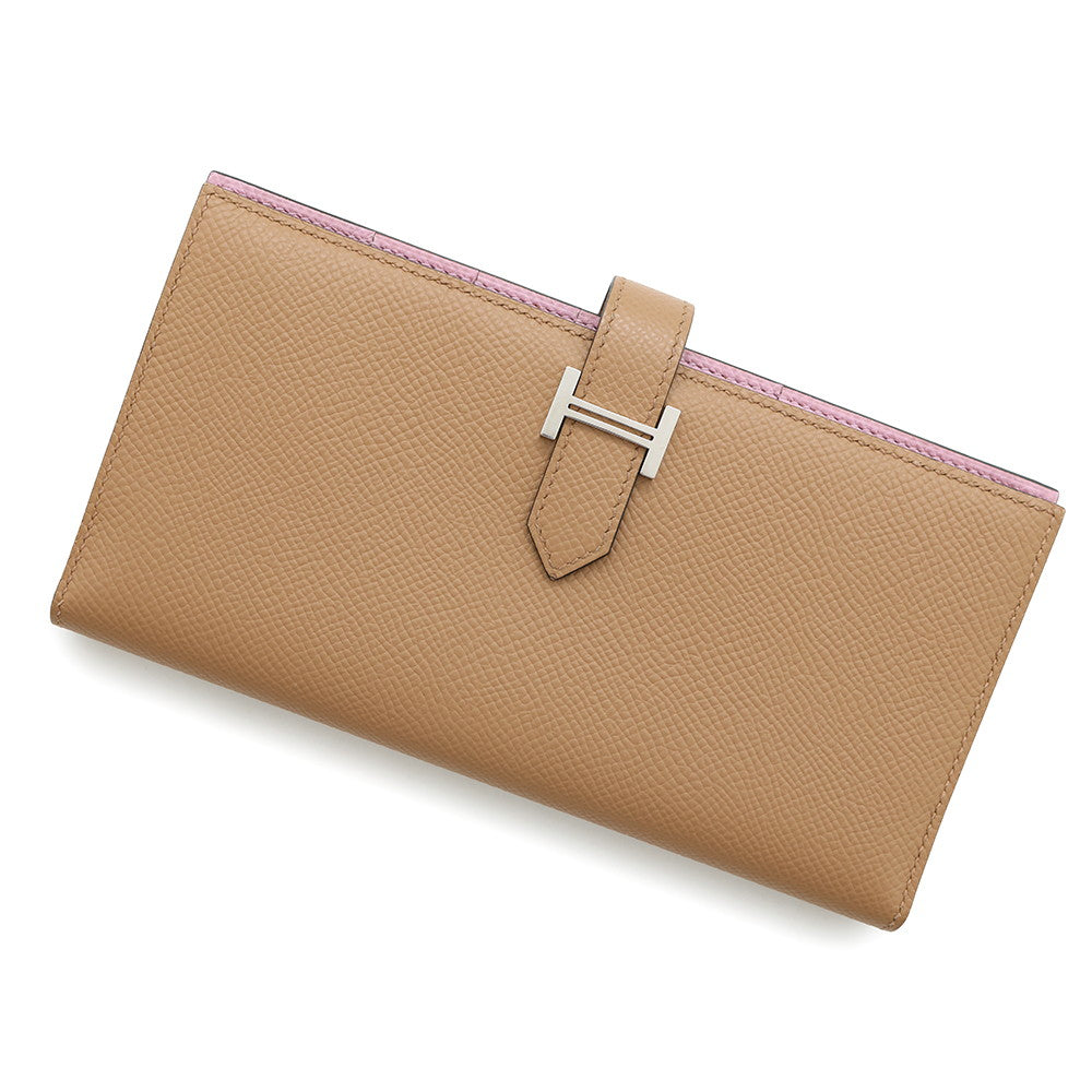 HERMES Bearn Soufre Verso Chai/Mauve Sylvestre Epsom