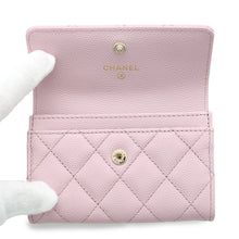 Load image into Gallery viewer, CHANEL Matelasse Flap Card Case PinkAP3187 Caviar Leather
