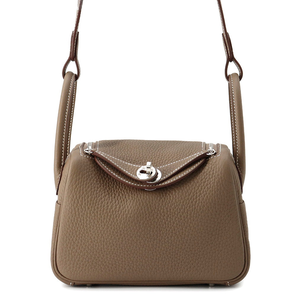 HERMES Lindy Mini Etoupe Taurillon Clemence Size Mini