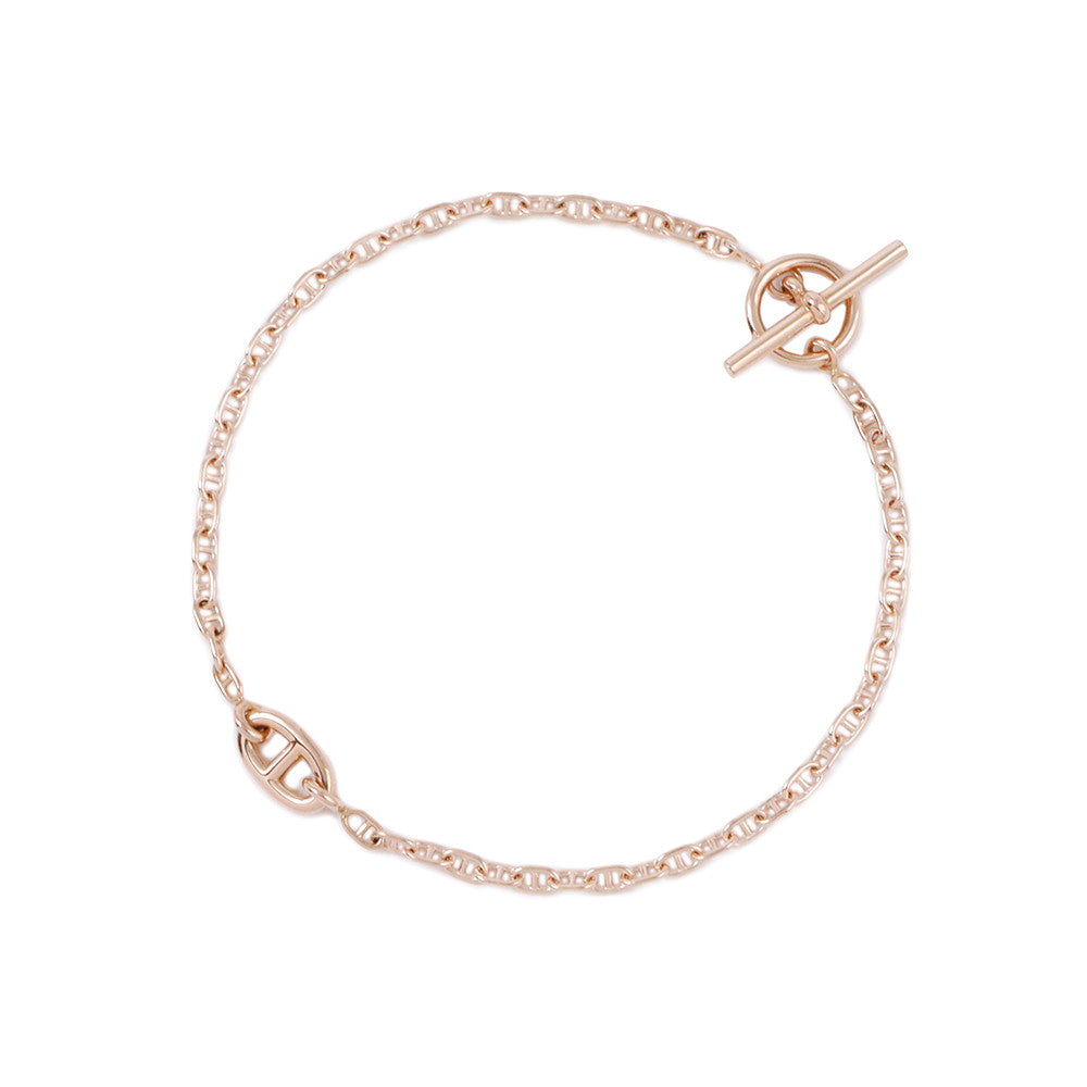 HERMES Chaine d'Ancre Farandole Bracelet Size ST 18K Pink Gold