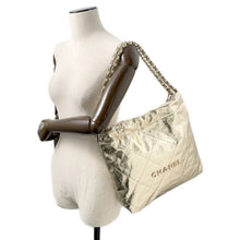 Load image into Gallery viewer, CHANEL CHANEL22 ChainShoulder Bag Champagne GoldAS3260 Shiny Calf Leather Size Small
