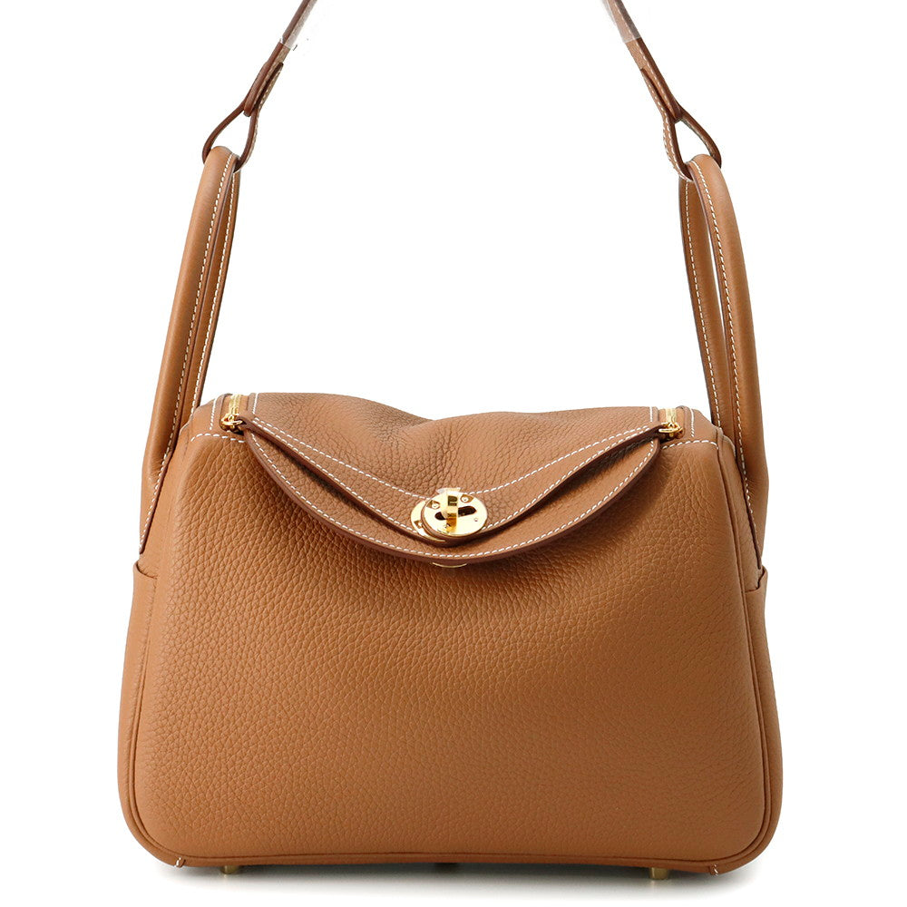 HERMES Lindy Gold Taurillon Clemence Size 26