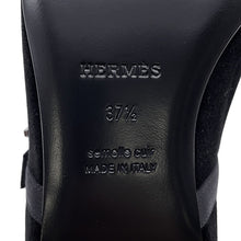 将图像加载到图库查看器中，HERMES Jane Pumps Bijoux Black Velour Bijoux Size 37 1/2
