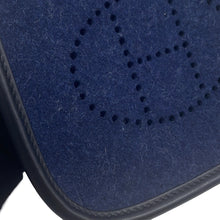 Load image into Gallery viewer, HERMES Evelyne Long Blue Nuit/Black Felt Swift Leather Size TPM

