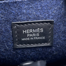 Load image into Gallery viewer, HERMES Evelyne Long Blue Nuit/Black Felt Swift Leather Size TPM
