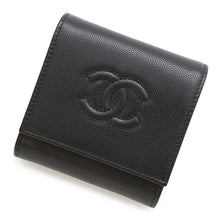 Load image into Gallery viewer, CHANEL CC Logo Small Flap Wallet BlackAP4709 Caviar Leather
