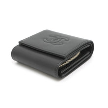Load image into Gallery viewer, CHANEL CC Logo Small Flap Wallet BlackAP4709 Caviar Leather
