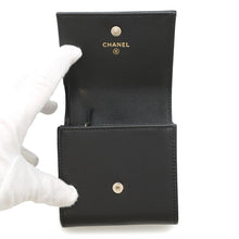 Load image into Gallery viewer, CHANEL CC Logo Small Flap Wallet BlackAP4709 Caviar Leather
