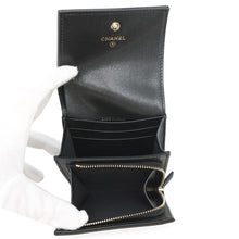 Load image into Gallery viewer, CHANEL CC Logo Small Flap Wallet BlackAP4709 Caviar Leather
