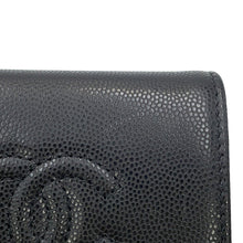 Load image into Gallery viewer, CHANEL CC Logo Small Flap Wallet BlackAP4709 Caviar Leather
