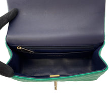 Load image into Gallery viewer, CHANEL Top Handle Mini Flap Bag Green/NavyAS2431 Lambskin Size 20
