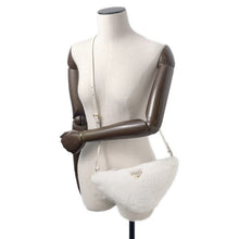 将图像加载到图库查看器中，PRADA Triangle 2WAY Shoulder Bag White1BC543 Fur Leather
