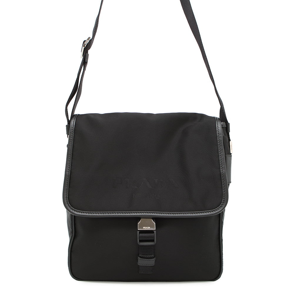 PRADA logo messenger bag Black2VD700 Nylon