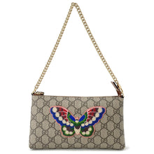 将图像加载到图库查看器中，GUCCI GG Supreme Holiday Collection ChainPouch Beige/Brown456866 PVC Leather
